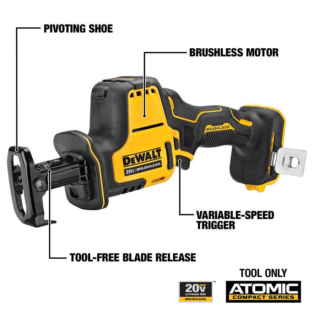 DEWALT DCS369B ATOMIC™ 20V MAX* Cordless One-Hand Reciprocating Saw (Tool Only)