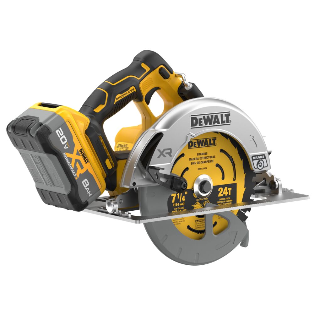 DEWALT DCS590WW1 20V MAX* XR® Brushless Cordless 7-1/4 in. Circular Saw Kit with XR POWERPACK™ 8.0AH