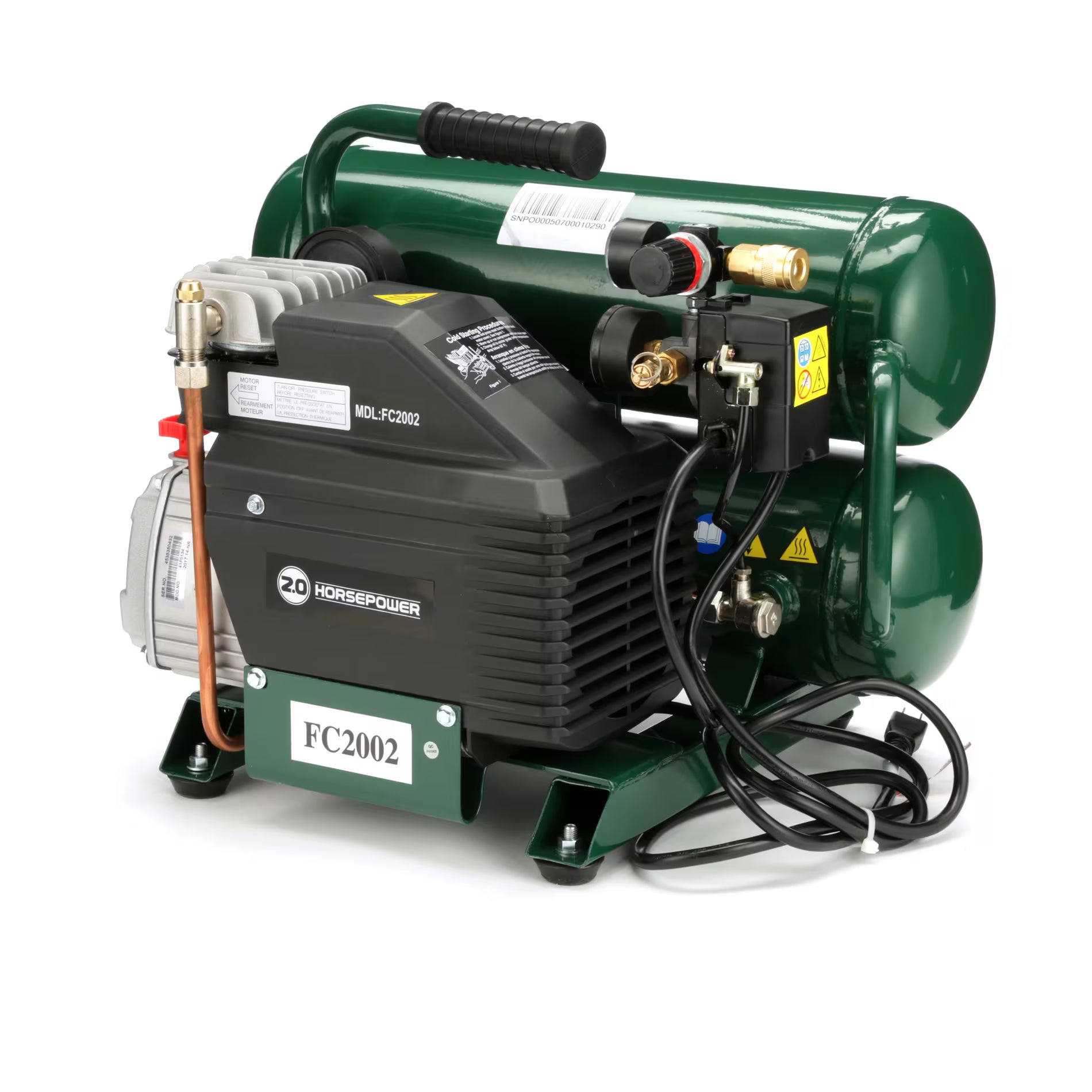 ROLAIR FC2002 2 HP 8.7 CFM 4.3 Gallon Compressor, 115v