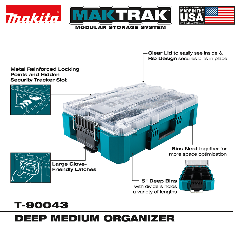 Makita Tools T-90043 MAKTRAK DEEP MEDIUM ORGANIZER