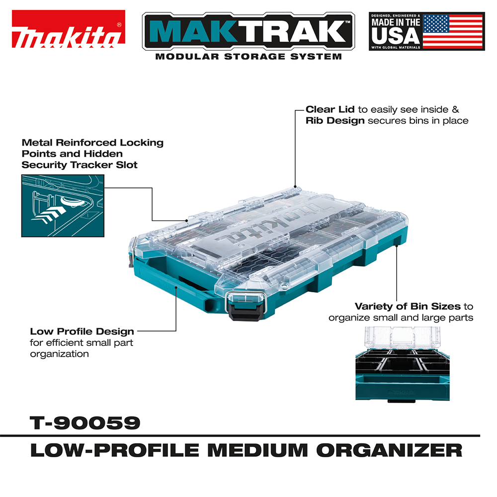 Makita Tools T-90059 MAKTRAK LOW PROFILE MEDIUM ORGANIZER