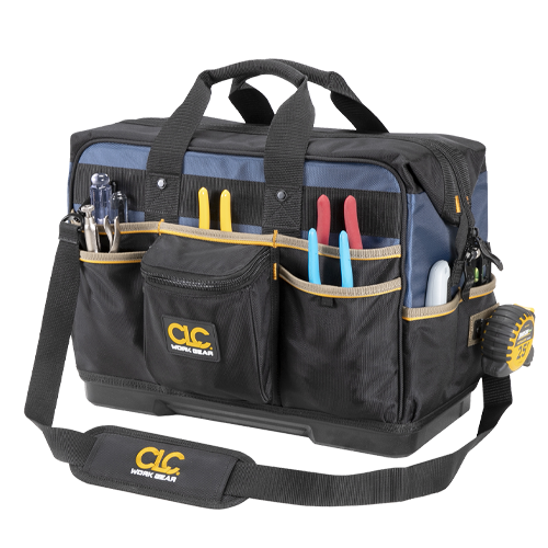 CLC PB1553 19″ MOLDED BASE CONTRACTOR’S CLOSED TOP TOOL BAG – 29 POCKET