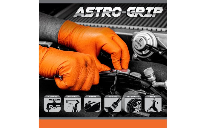 SAS SAFETY 66472 Astro-Grip® Powder-Free Exam Grade Nitrile Disposable Gloves - 7 Mil - 100PK - M
