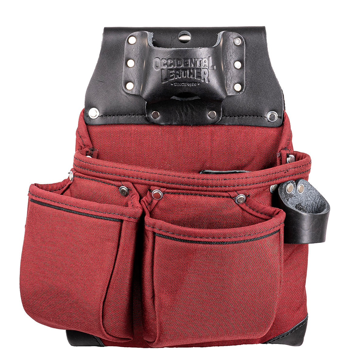 OCCIDENTAL LEATHER R8018DB OXYLIGHTS 3 POUCH TOOL BAG - RED AND BLACK