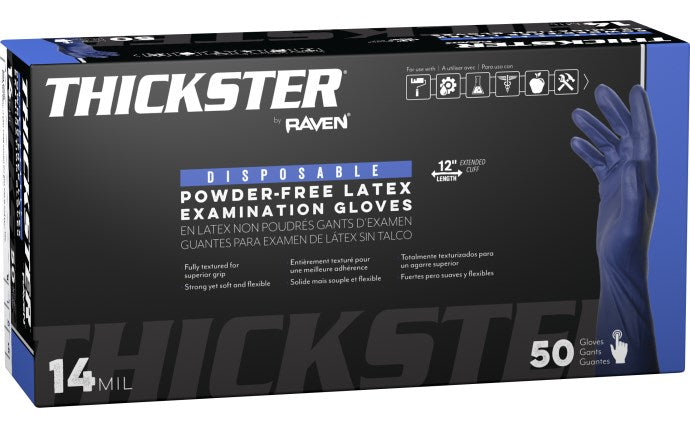 SAS SAFETY 6604-20 Thickster® Powder-Free Exam Grade Latex Disposable Gloves - 14 Mil - 50PK - XL