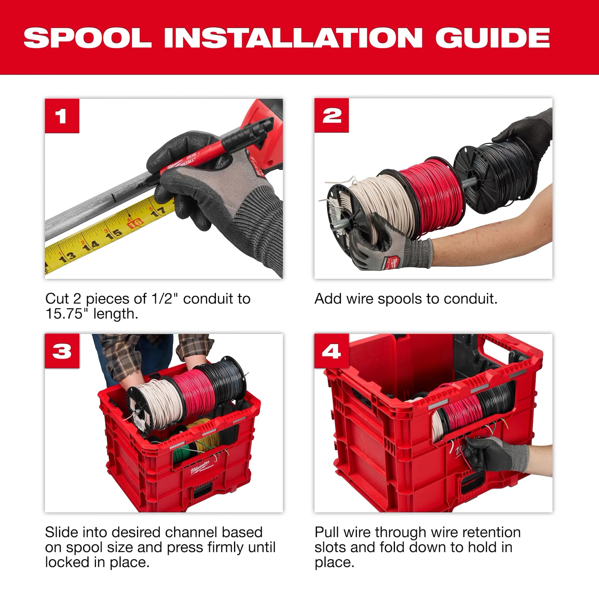 MILWAUKEE 48-22-8043 PACKOUT™ Wire Pulling XL Crate