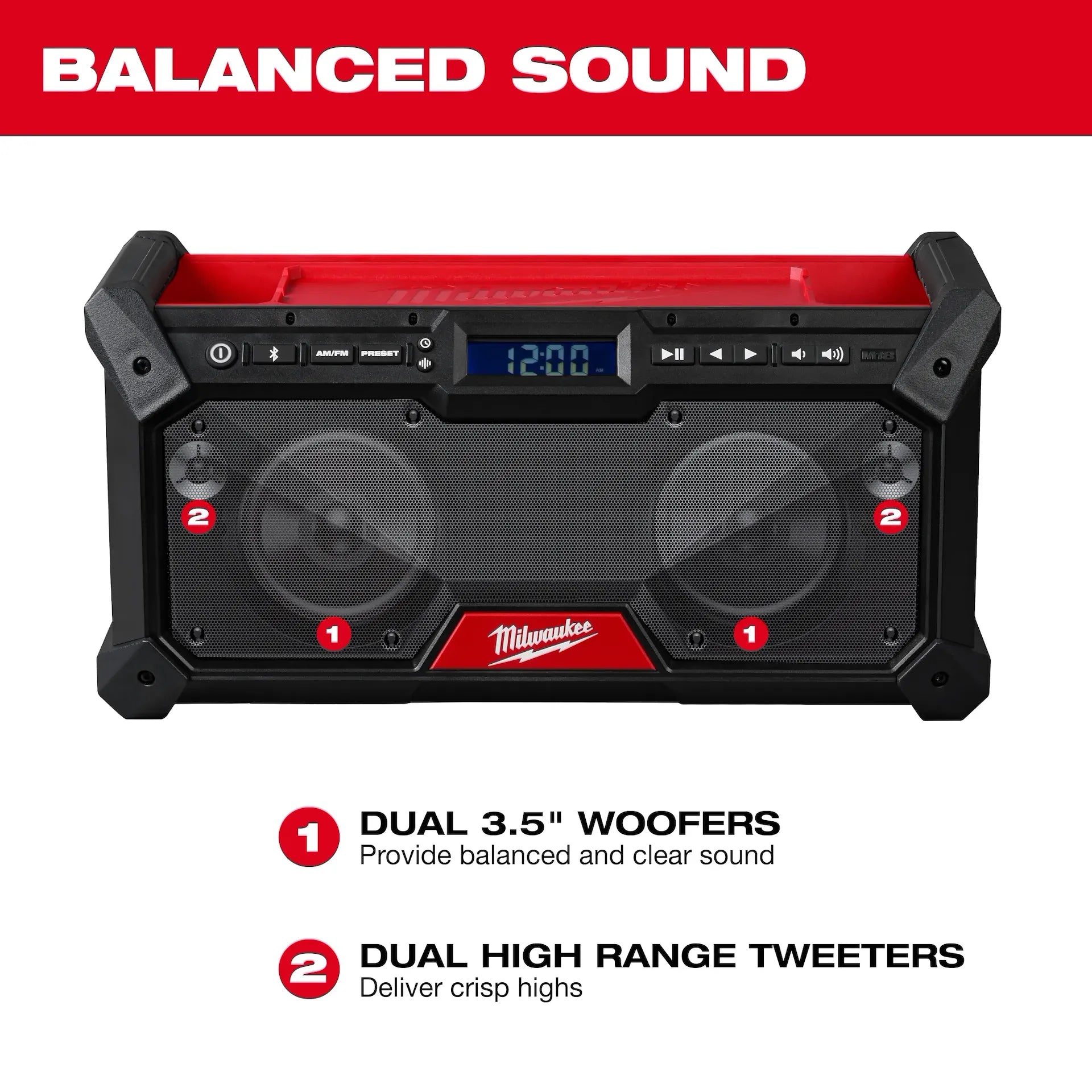 MILWAUKEE 2952-20 M18™ Bluetooth® Jobsite Radio
