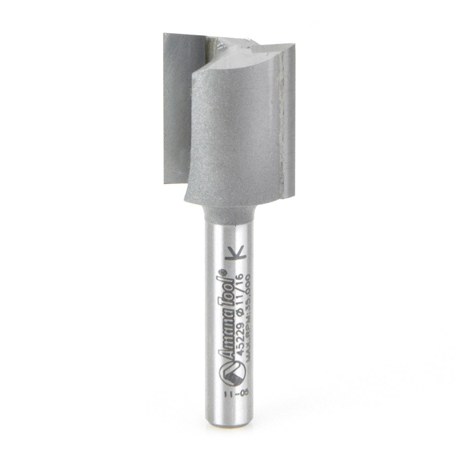 AMANA 45229 Carbide Tipped Straight Plunge High Production 11/16 Dia x 3/4 x 1/4 Inch Shank