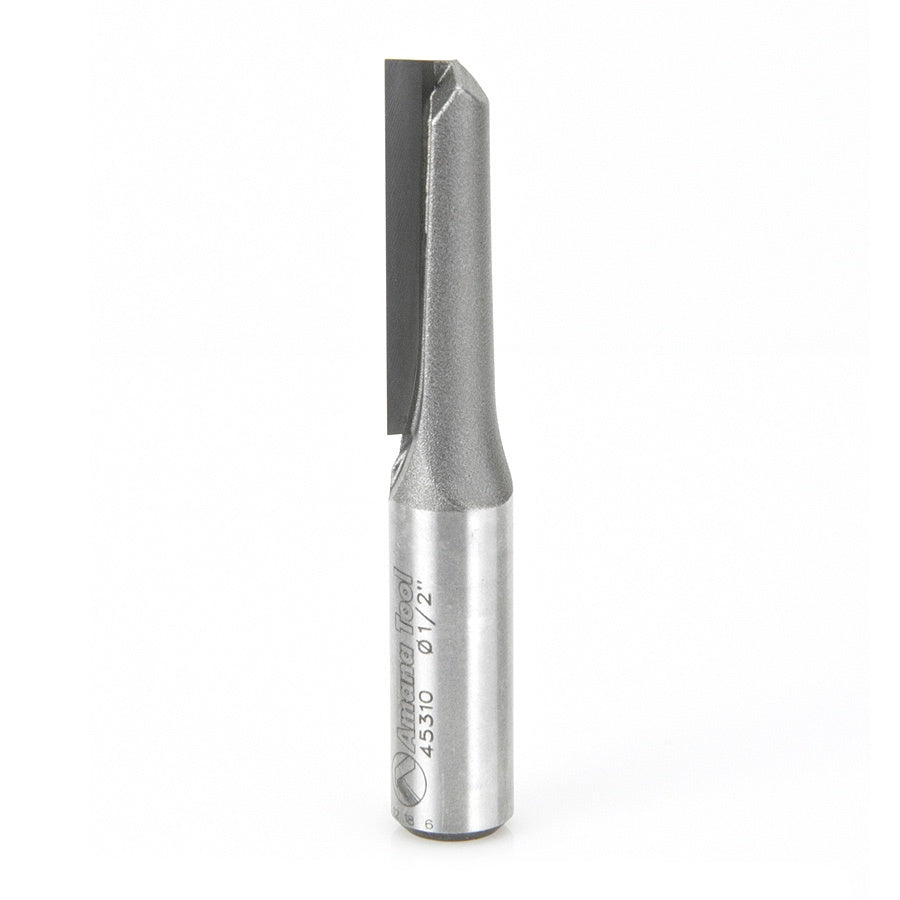 AMANA 45310 Carbide Tipped Straight Plunge Single Flute High Production 1/2 Dia x 1-1/2 x 1/2 Inch Shank