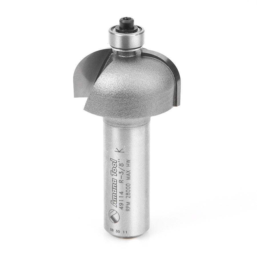 AMANA 49114 Carbide Tipped Cove 3/8 Radius x 1-1/8 Dia x 9/16 x 1/2 Inch Shank