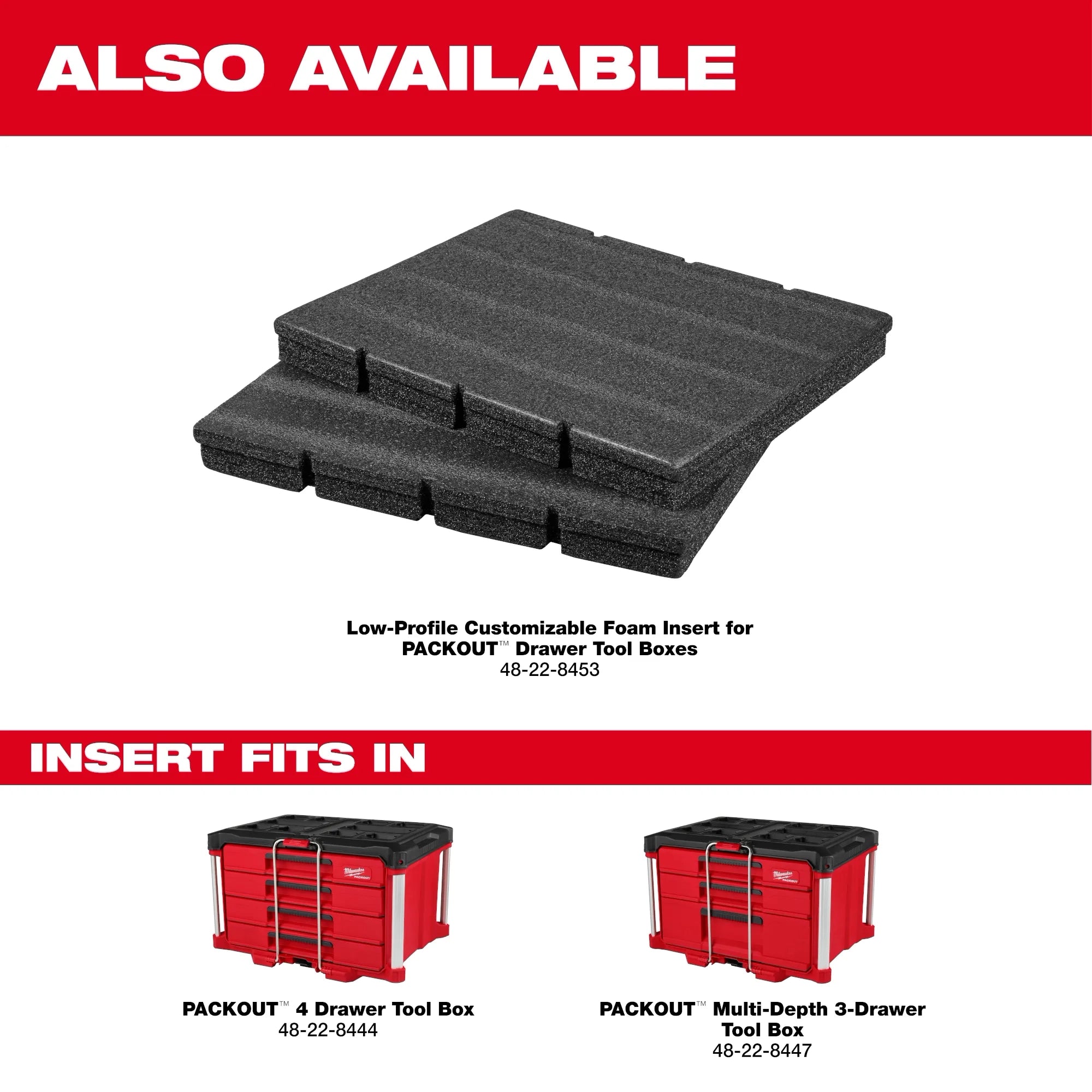 MILWAUKEE 48-22-8447 PACKOUT™ Multi-Depth 3-Drawer Tool Box