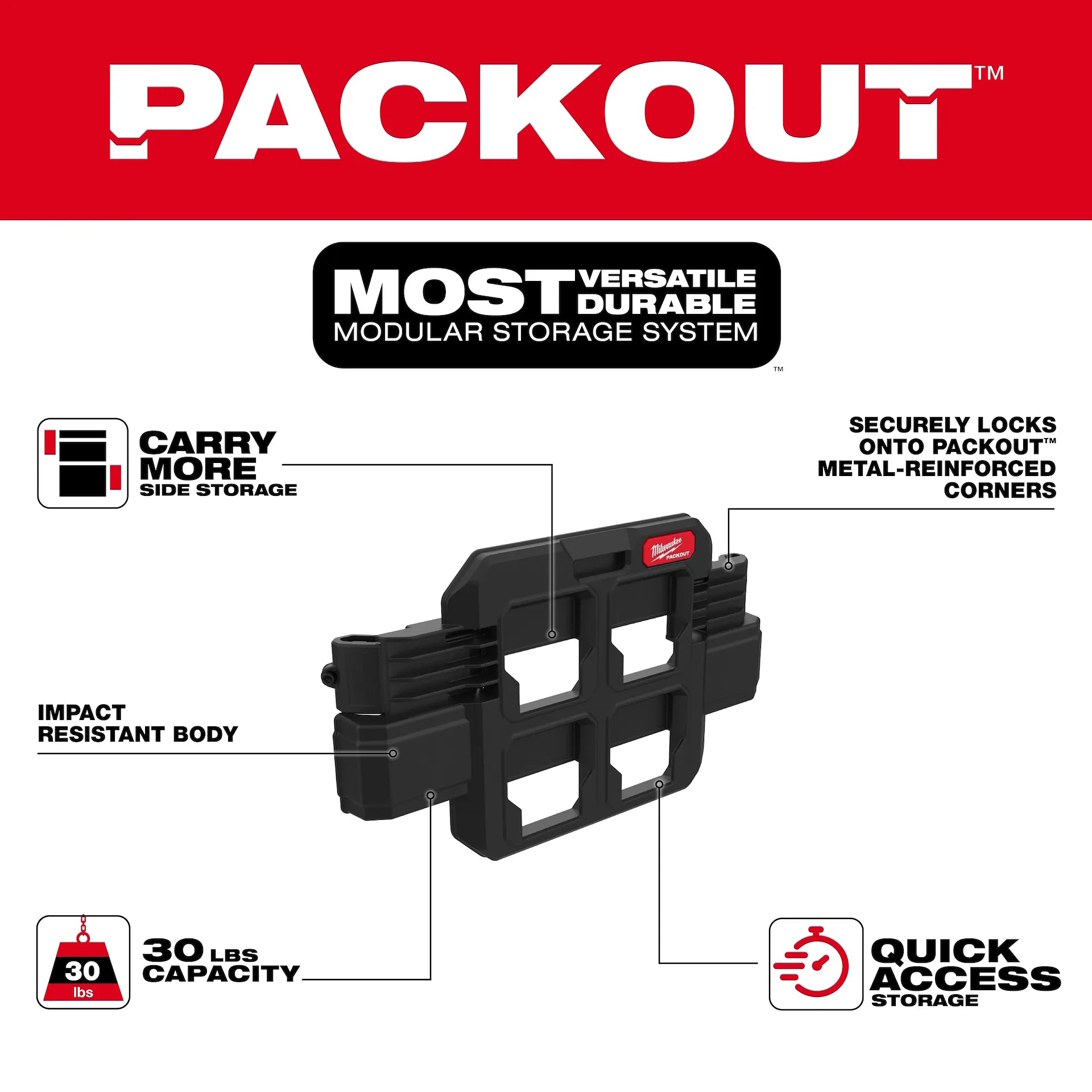 MILWAUKEE 48-22-8608 PACKOUT™ Tool Box Compact Plate