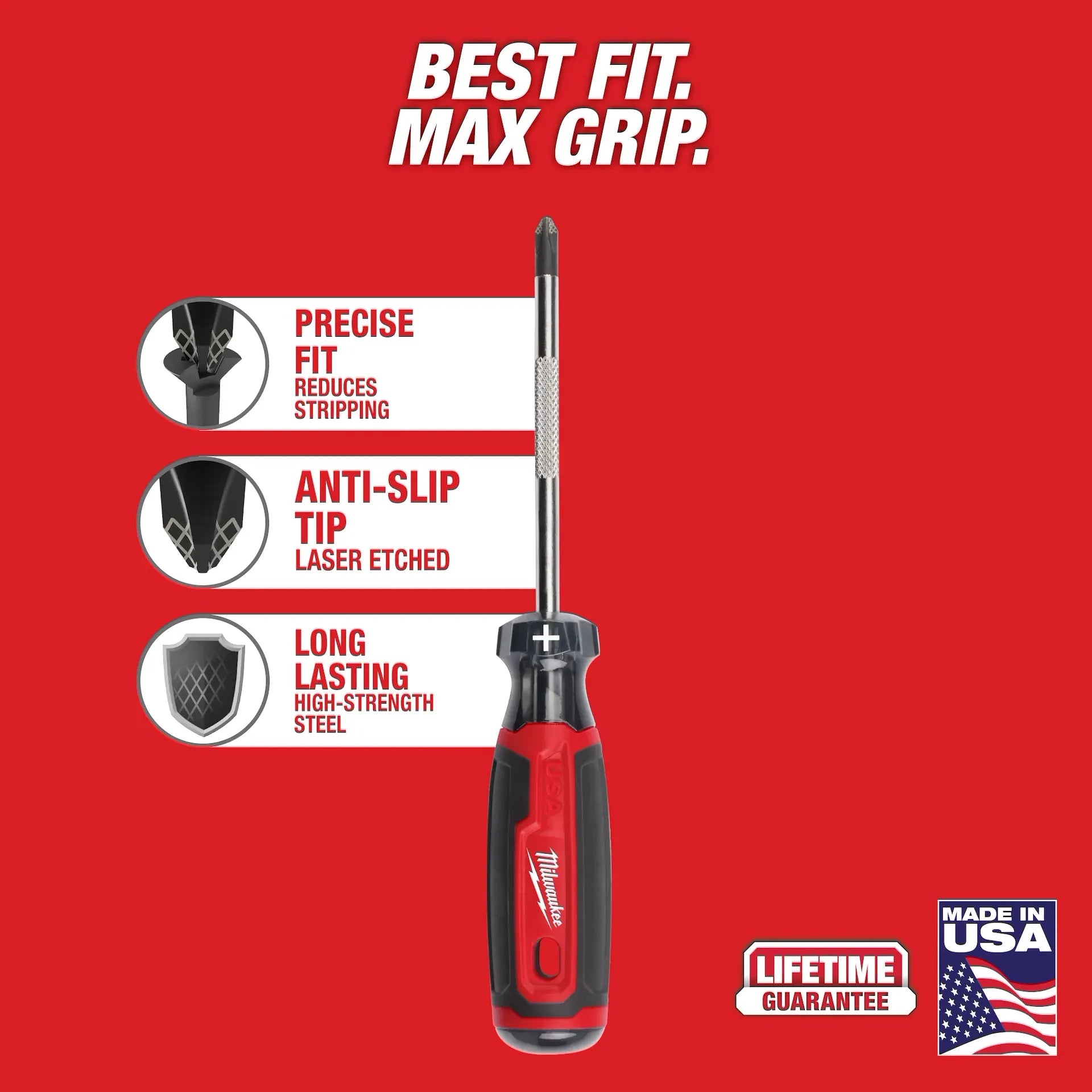 MILWAUKEE MT200-2 2PC Cushion Grip Screwdriver Set (USA)