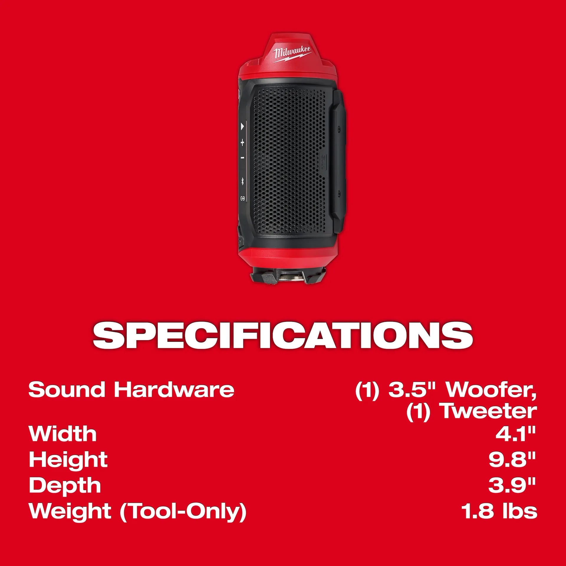 MILWAUKEE 2955-20 M12™ Bluetooth® Jobsite Speaker w/ PACKOUT™ Compatibility
