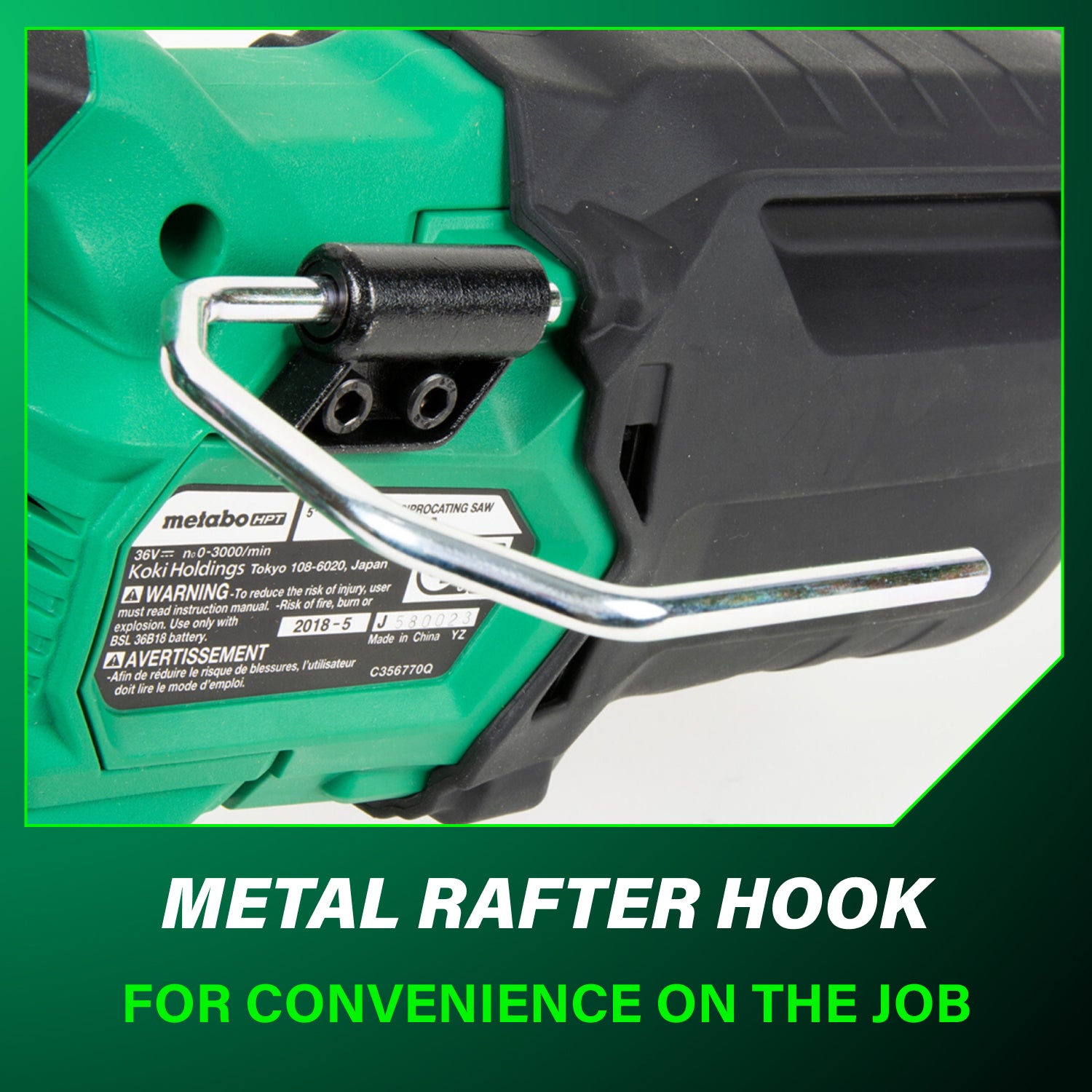 METABO CR36DAM 36V MultiVolt™ Cordless Brushless Reciprocating Saw Kit