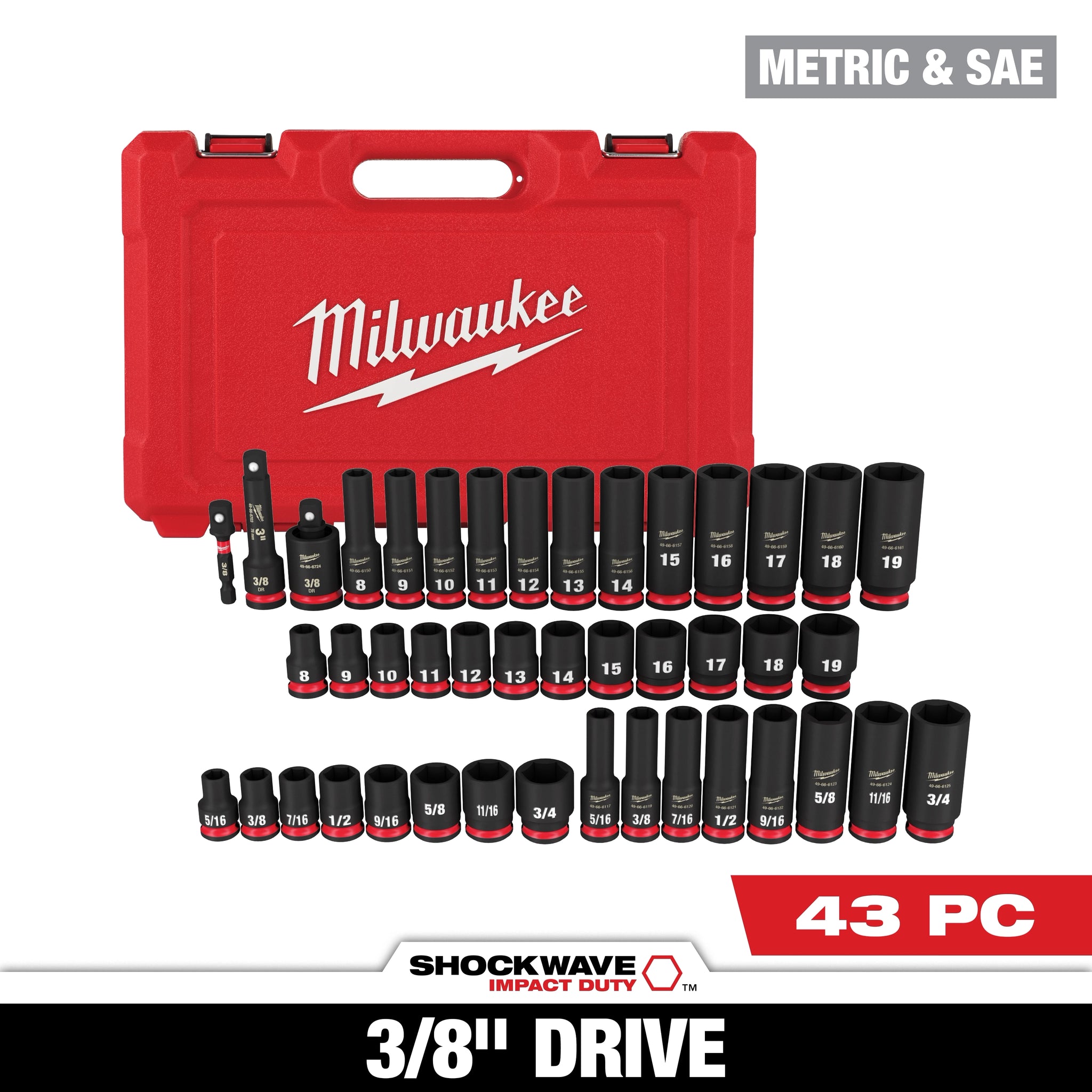 MILWAUKEE 49-66-7009 43PC SHOCKWAVE™ Impact Duty 3/8