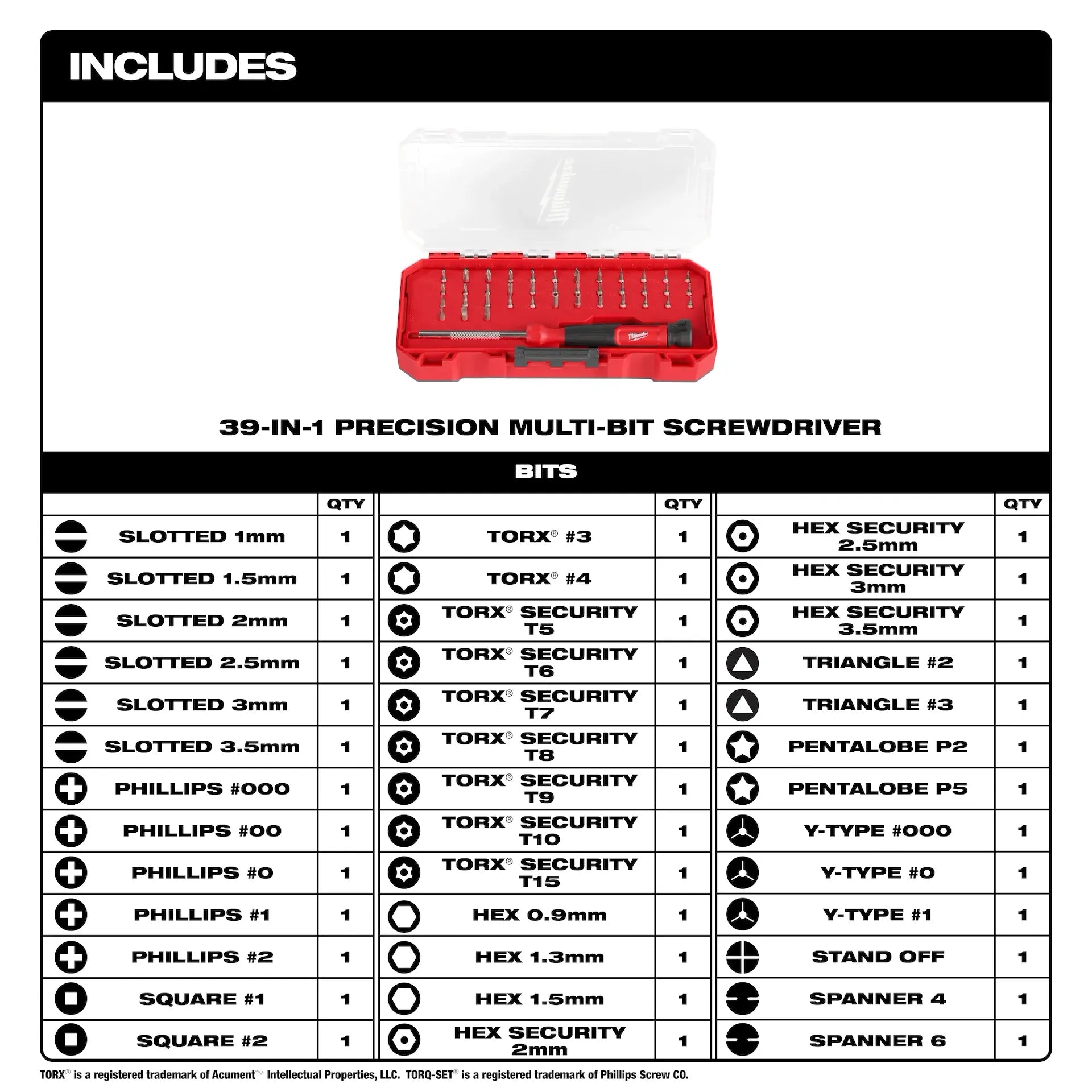 MILWAUKEE 48-22-2935 39-in-1 Precision Multi-Bit Screwdriver