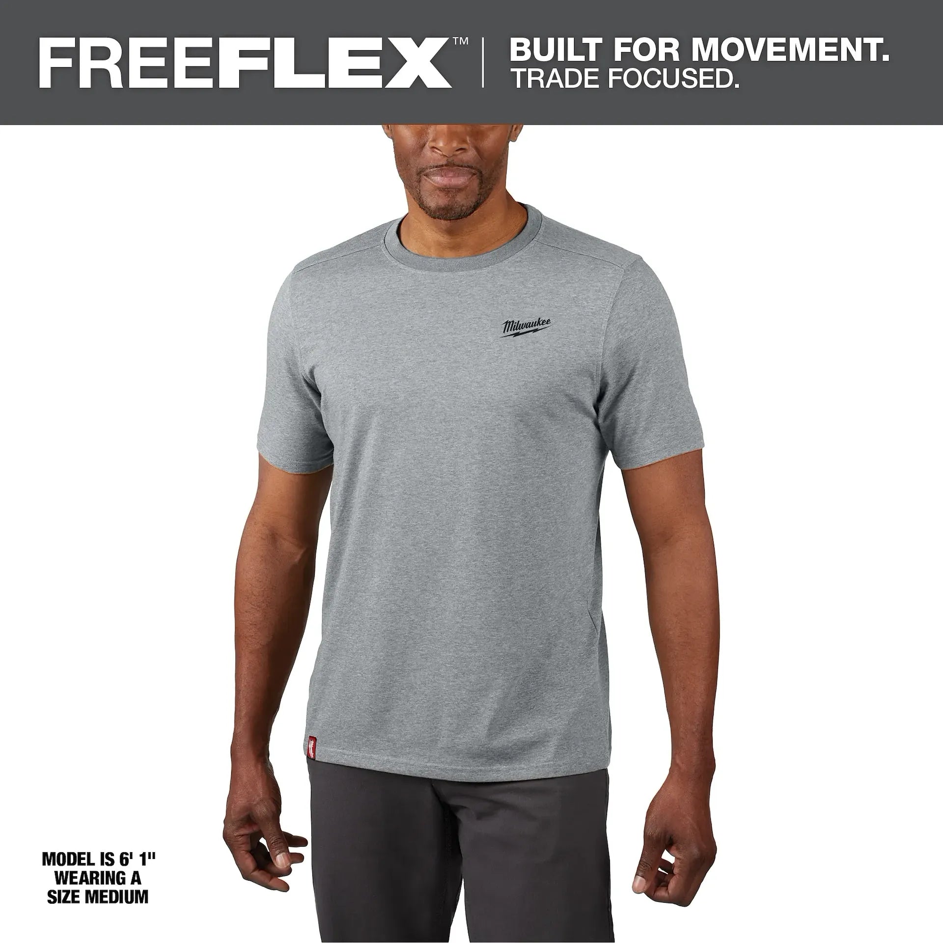 MILWAUKEE 603G FREEFLEX™ Hybrid Work Tee - Short Sleeve - GRAY