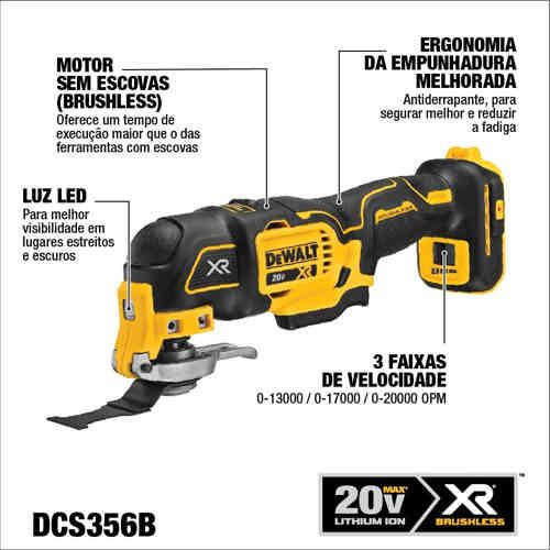 DEWALT DCS356B 20V MAX* XR® Brushless Cordless 3-Speed Oscillating Multi-Tool (Tool Only)
