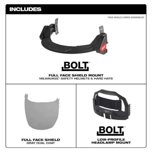 MILWAUKEE 48-73-1425 BOLT GRAY FULL FACESHIELD