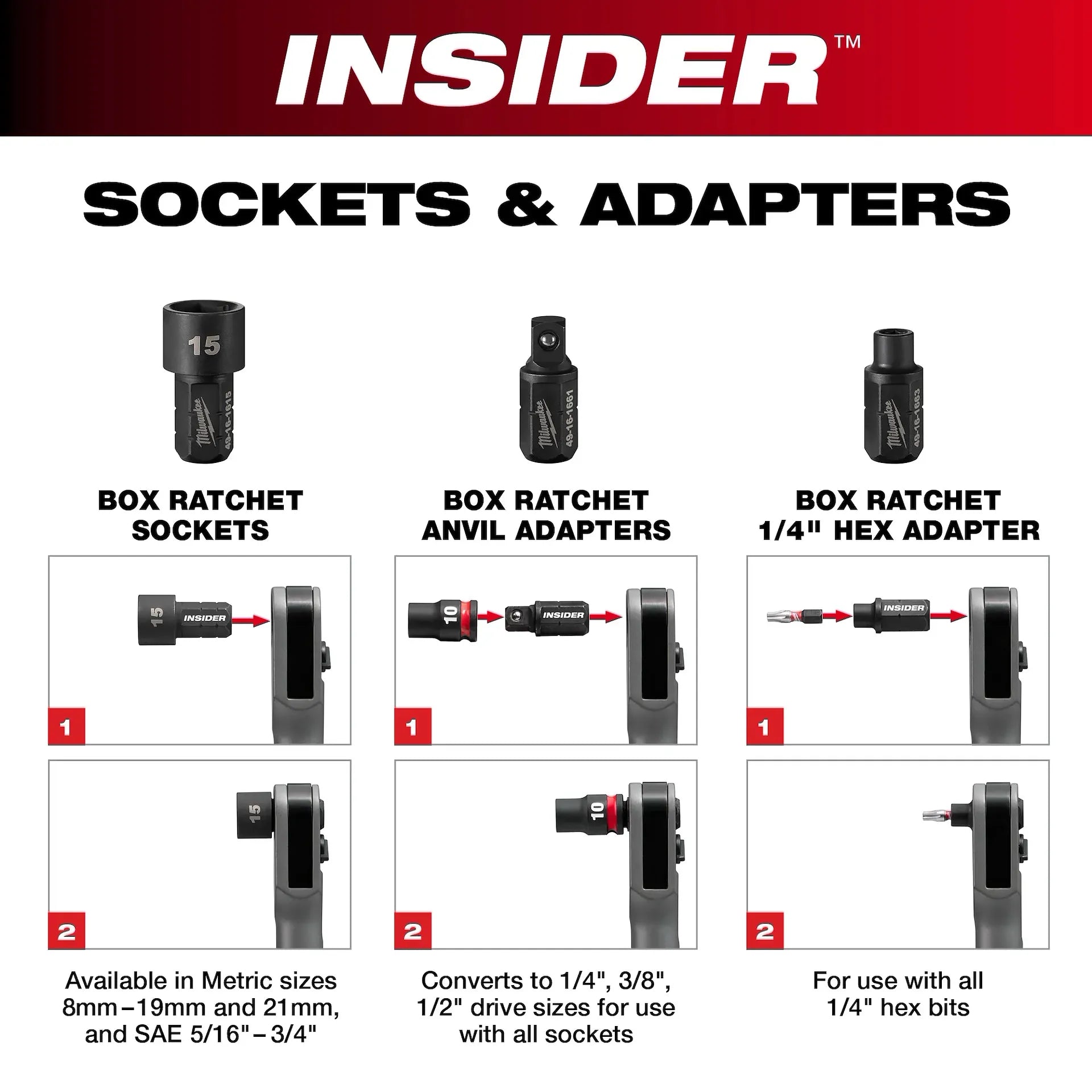 MILWAUKEE 3050-21 M12 FUEL™ INSIDER™ Extended Reach Box Ratchet Kit