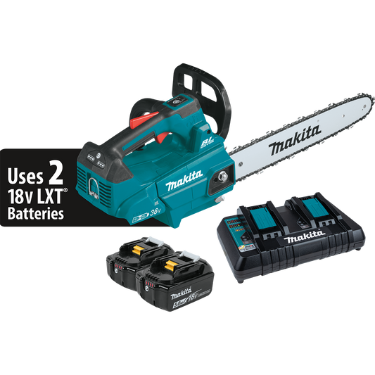 MAKITA XCU09PT 36V (18V X2) LXT® Brushless 16" Top Handle Chain Saw Kit (5.0Ah)