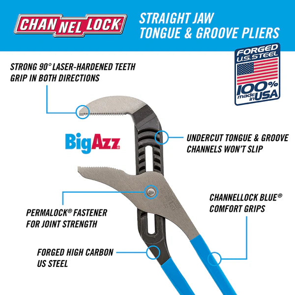 CHANNEL LOCK 480 20-inch BigAzz® Straight Jaw Tongue & Groove Pliers
