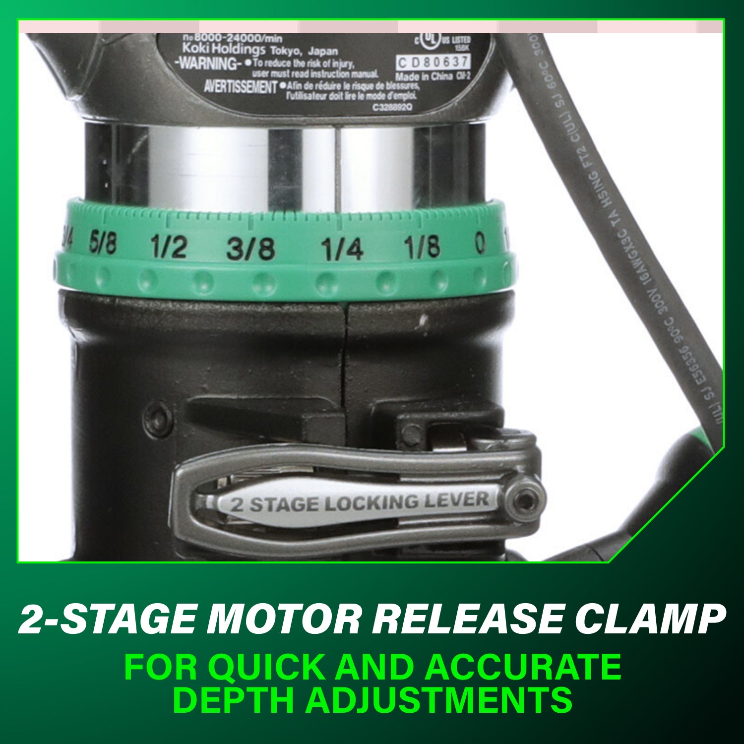 METABO M12VC 2-1/4 Peak HP Variable Speed Fixed Base Router