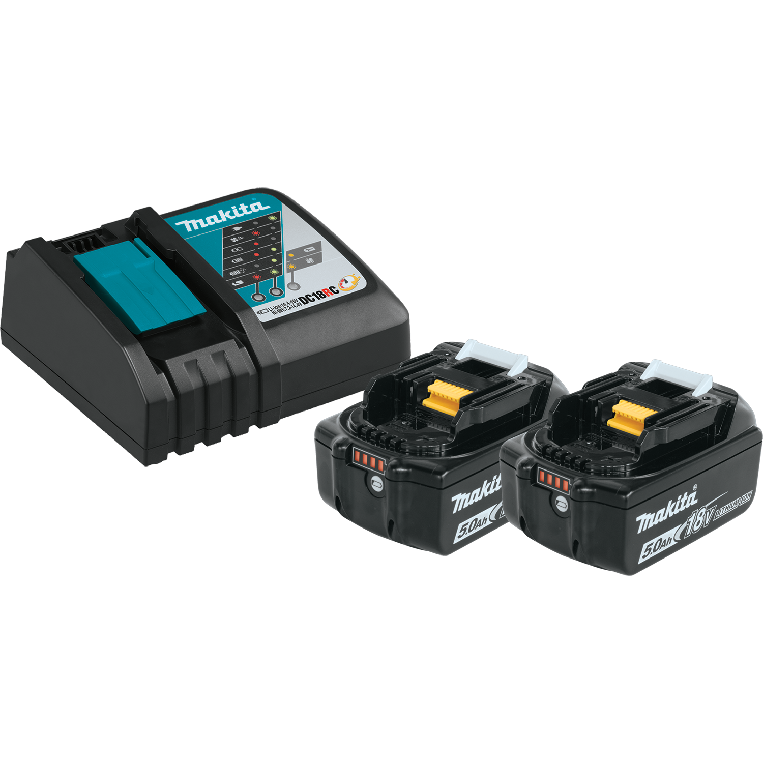MAKITA BL1850BDC2X1 18V LXT® Lithium‑Ion Battery and Rapid Optimum Charger Starter Pack (5.0Ah)