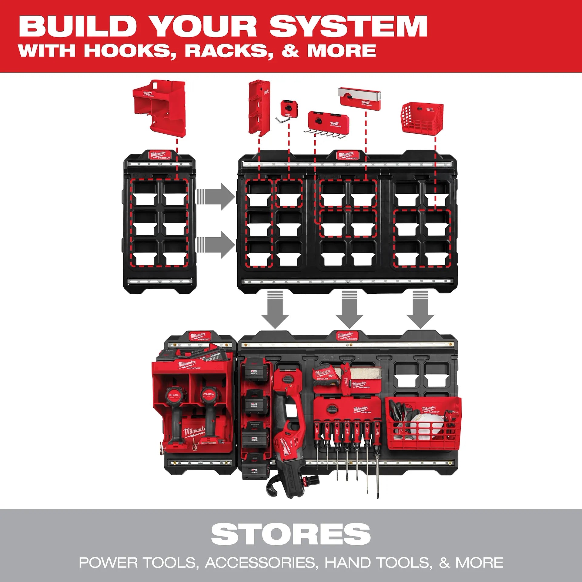 MILWAUKEE 48-22-8349 PACKOUT™ Long Handle Tool Rack
