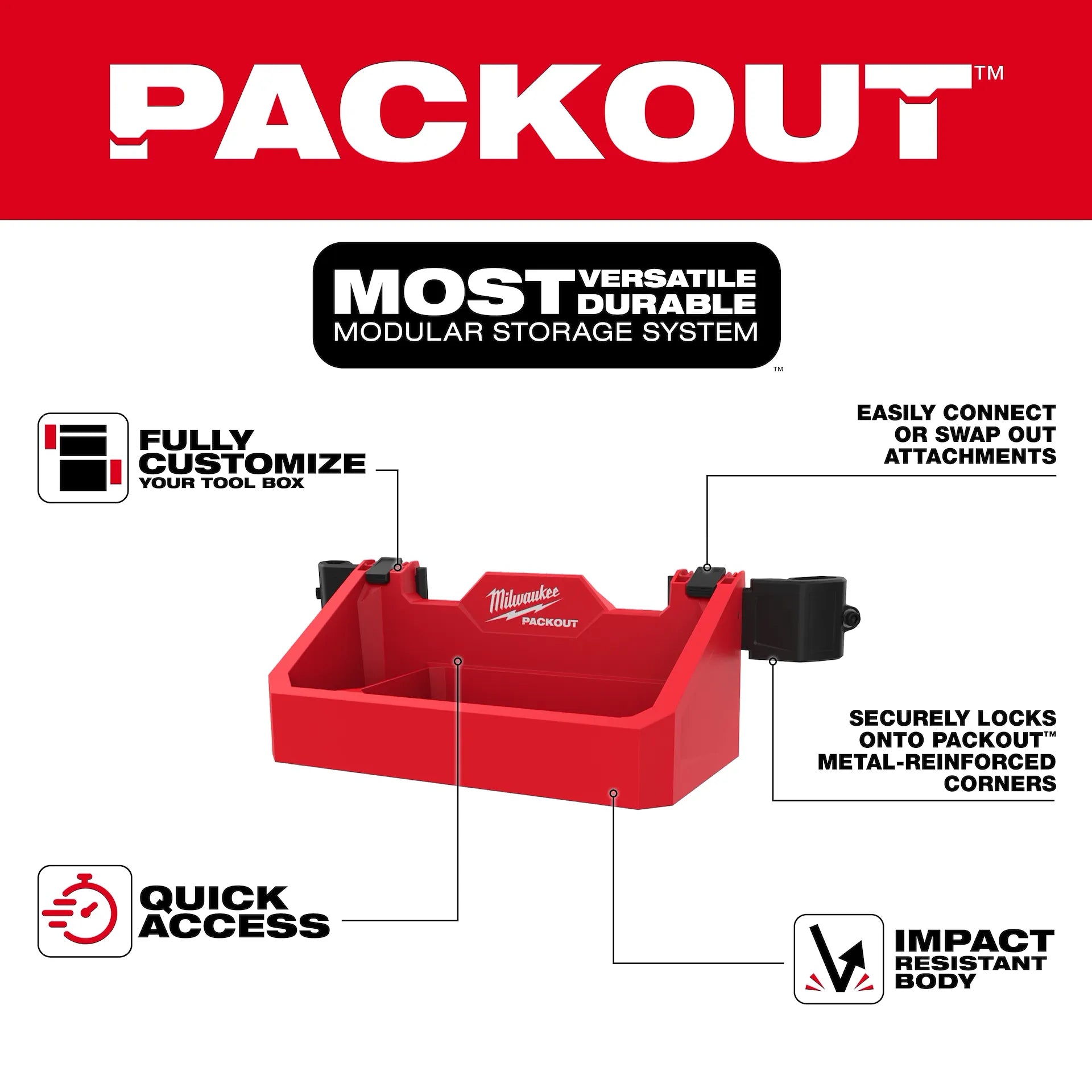 MILWAUKEE 48-22-8605 PACKOUT™ Tool Box Tray
