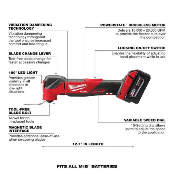 MILWAUKEE 2836-21 M18 FUEL™ Oscillating Multi Tool Kit