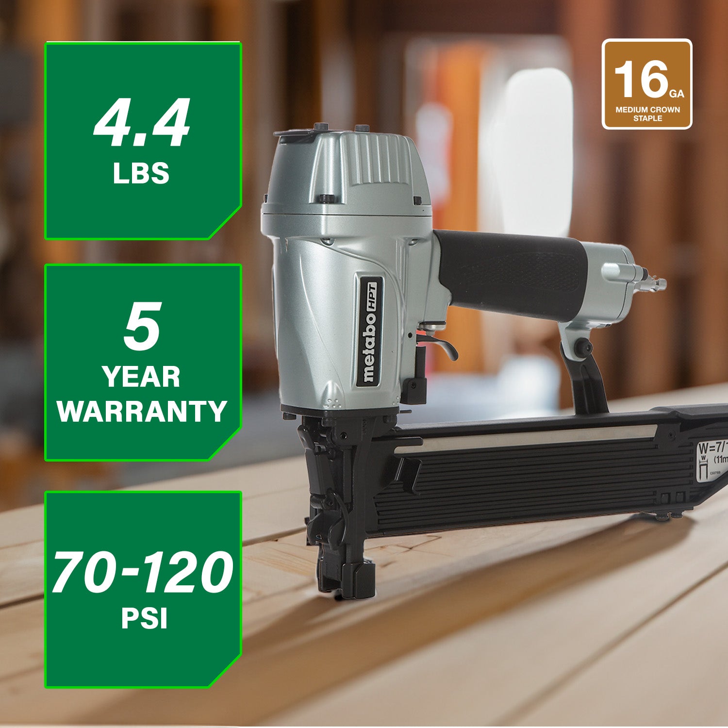 METABO N5008AC2M 16 Gauge 7/16 Inch Standard Crown Stapler