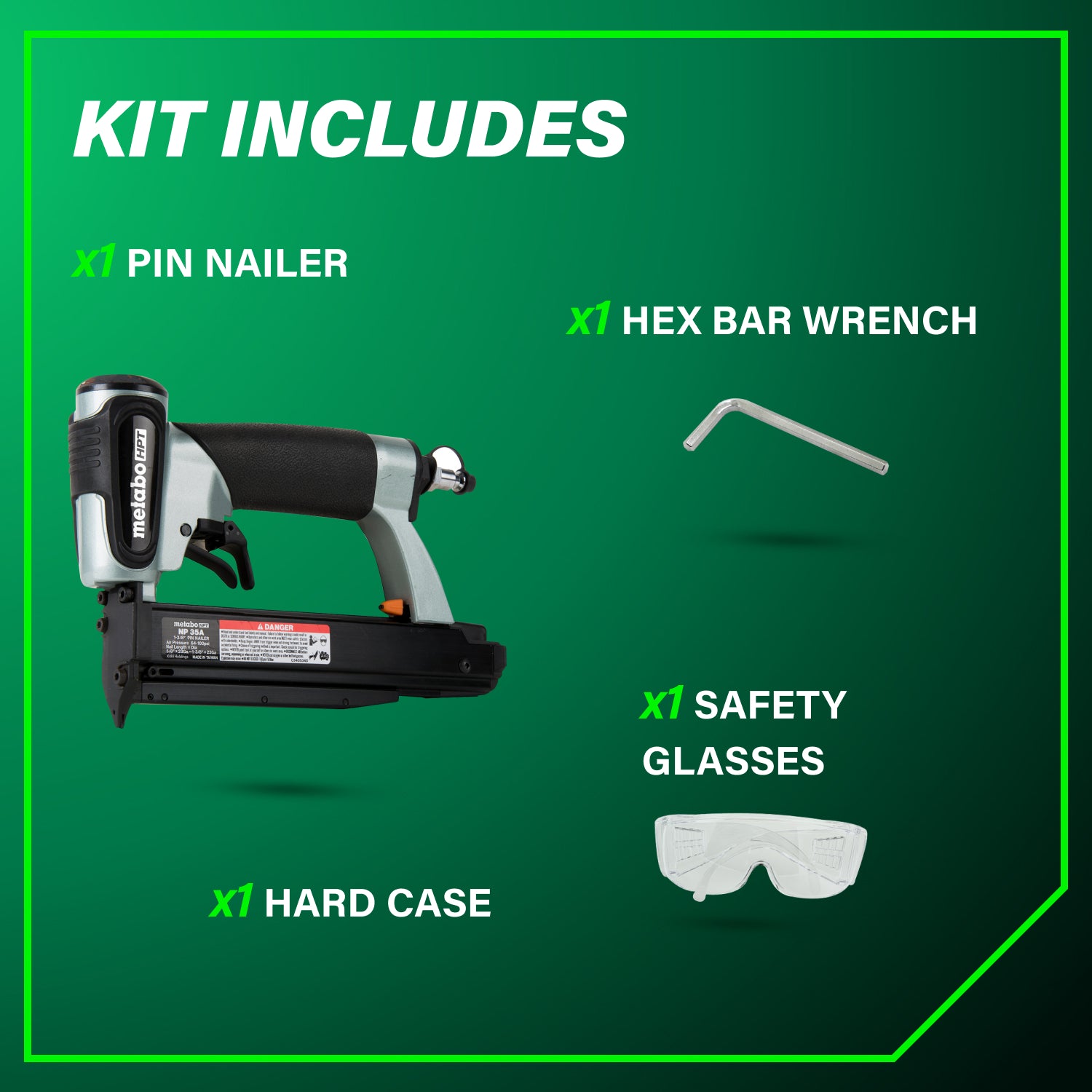 METABO NP35AM 1-3/8 Inch 23 Gauge Micro Pin Nailer