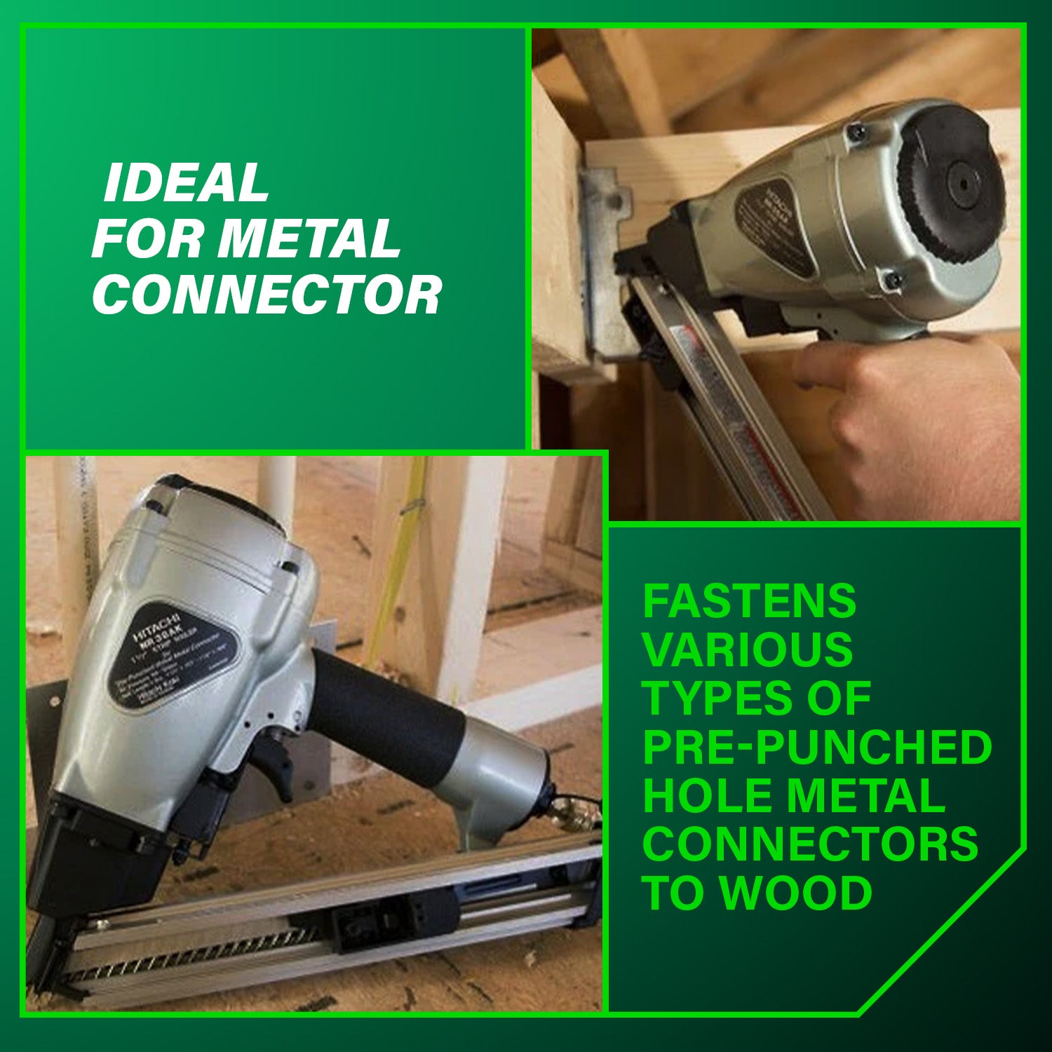METABO NR38AKM 36 Degree 1-1/2 Inch Strap-Tite® Metal Connector Nailer