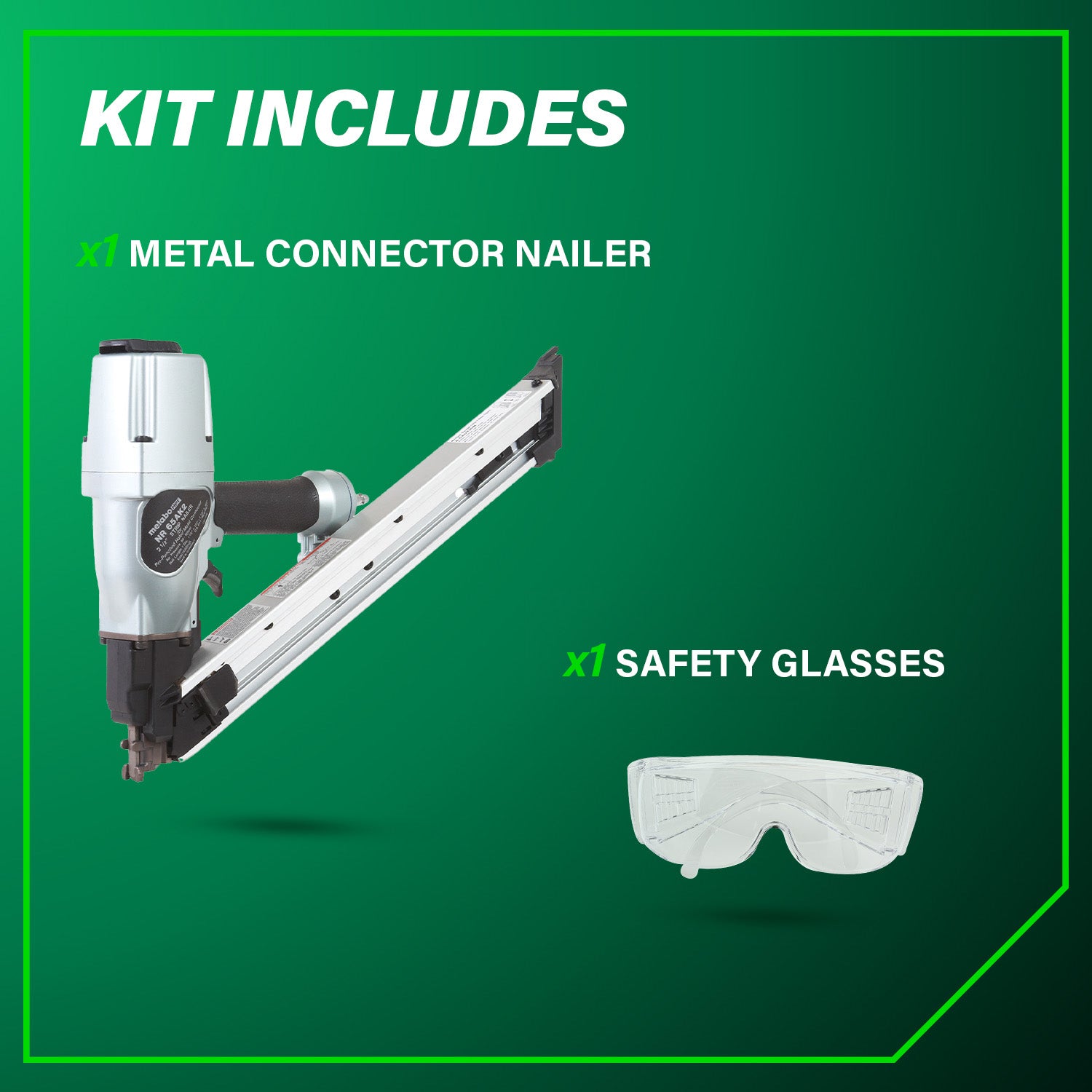 METABO NR65AK2M 36 Degree 2-1/2 Inch Strap-Tite® Metal Connector Nailer