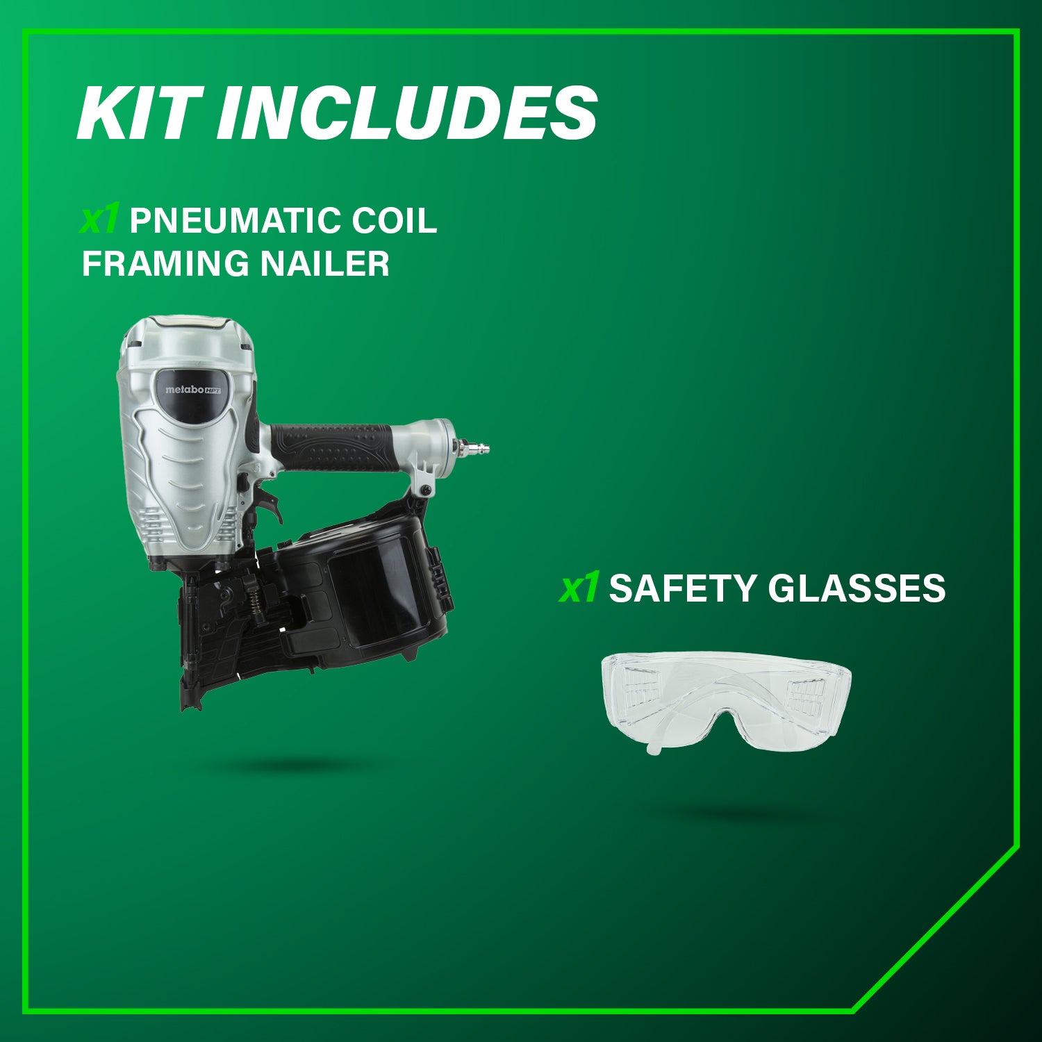 METABO NV90AGSM 3-1/2 Inch Coil Framing Nailer