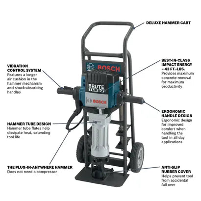 BOSCH BH2770VCD Brute Turbo 1-1/8 In. Hex Breaker Hammer with Deluxe Cart