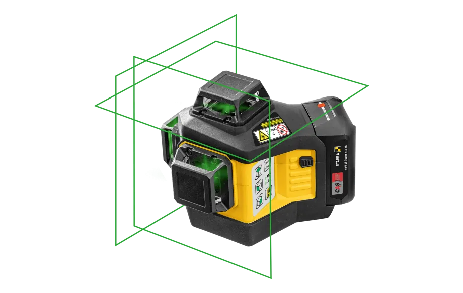 STABILA 03421 LAX 600 G 12V System Multi-Line Laser – Green Beam, 3x 360°, Self-Leveling w/ REC230RG Receiver