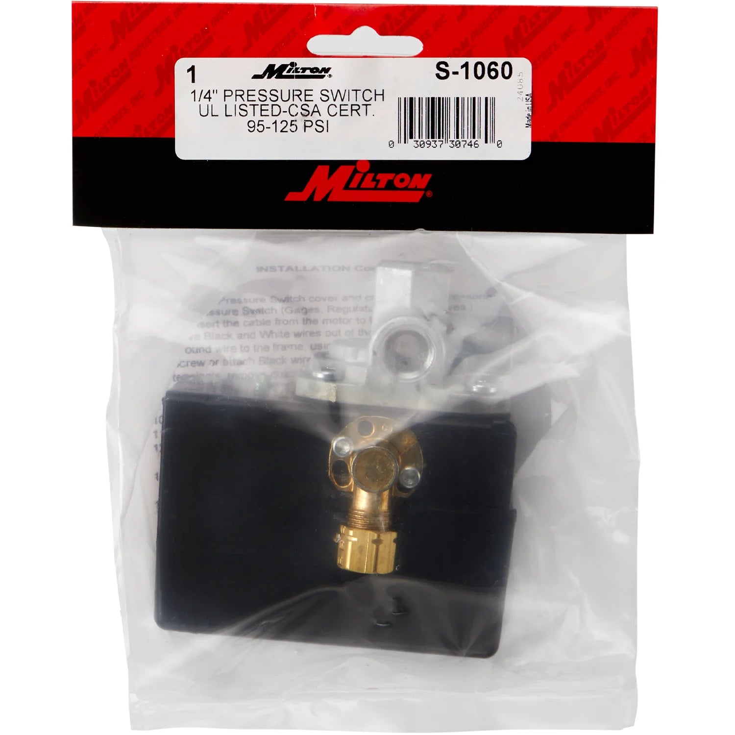 MILTON S-1062 Heavy-Duty Air Compressor Pressure Switch