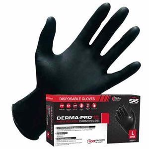 SAS Safety 66545 Derma-Pro Powder-Free Nitrile Gloves-4mm-XXLarge (100-pk)