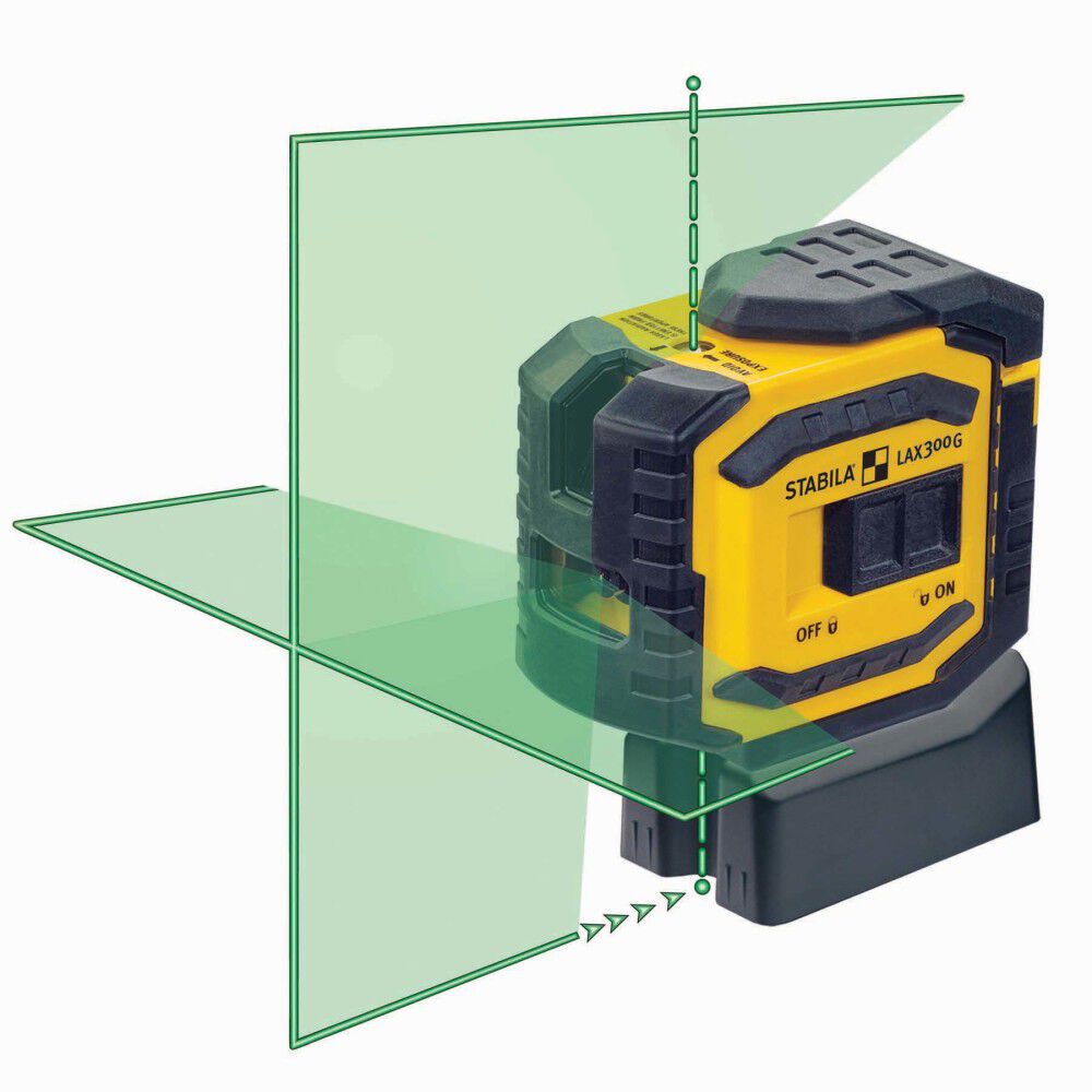STABILA 03185 LAX300G Green Beam Cross Line Plus Plumb Dots Laser Level