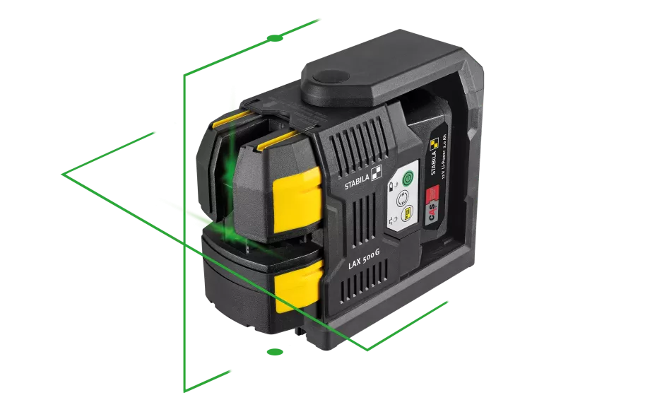 STABILA LAX 500G 12V Cross-Line & Plumb Laser – GREENBEAM Green Lines, Self-Leveling, IP54