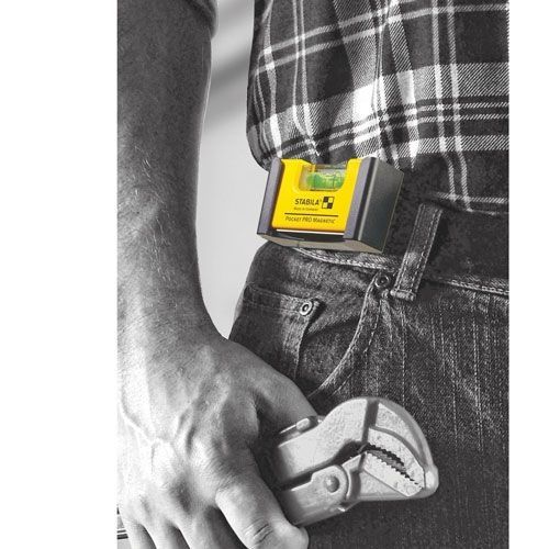 STABILA 11901 Magnetic Pocket Level PRO with Holster Yellow