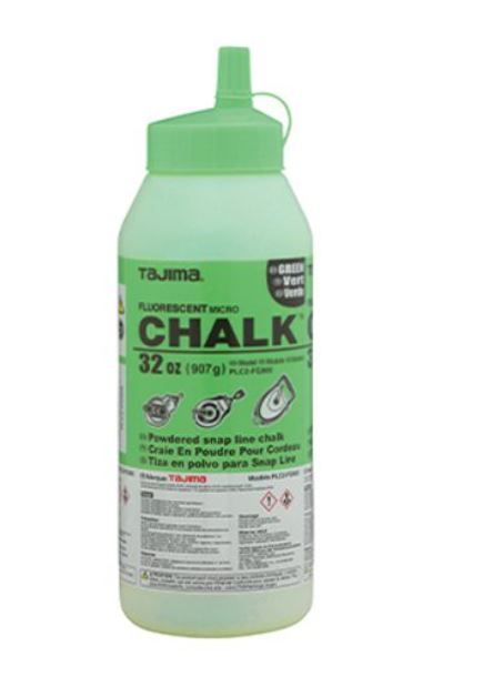 Tajima Micro Chalk Powdered Snap Line Chalk Fluorescent Green 32oz