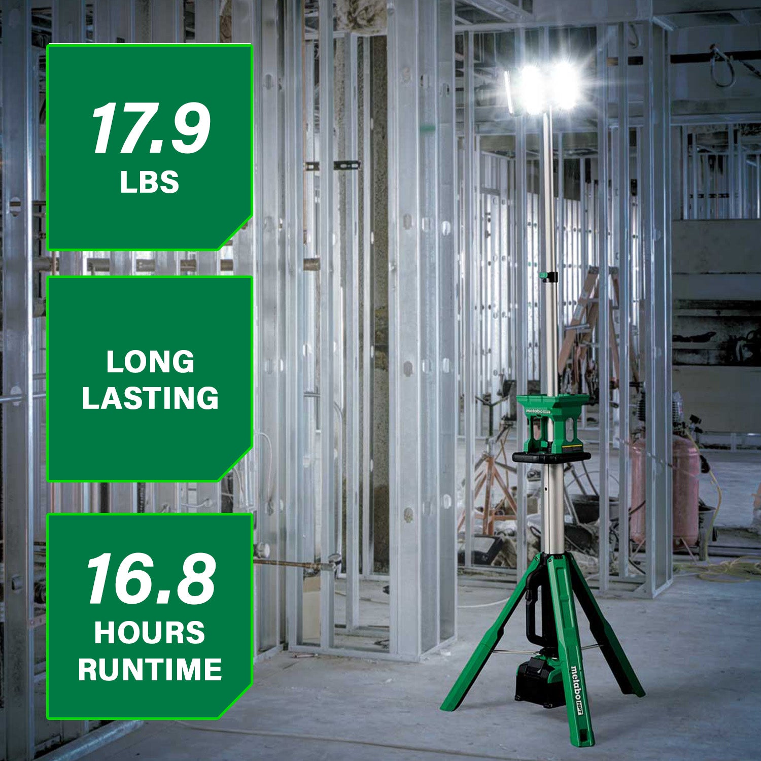 METABO UB18DG 18V MultiVolt™ Cordless 4,000 Lumen LED Tripod Site Light (Tool Body Only)