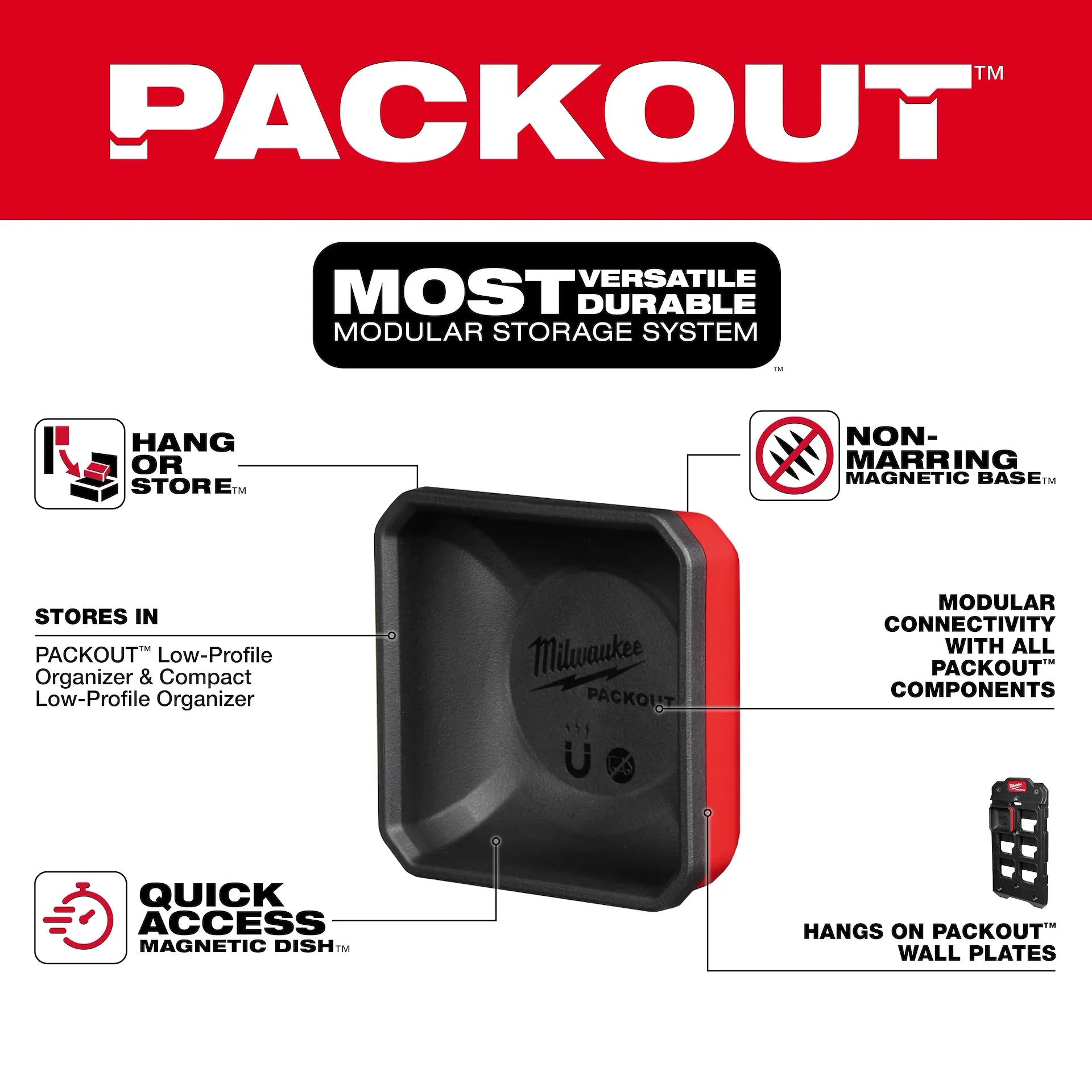MILWAUKEE 48-22-8070 PACKOUT™ Magnetic Bin