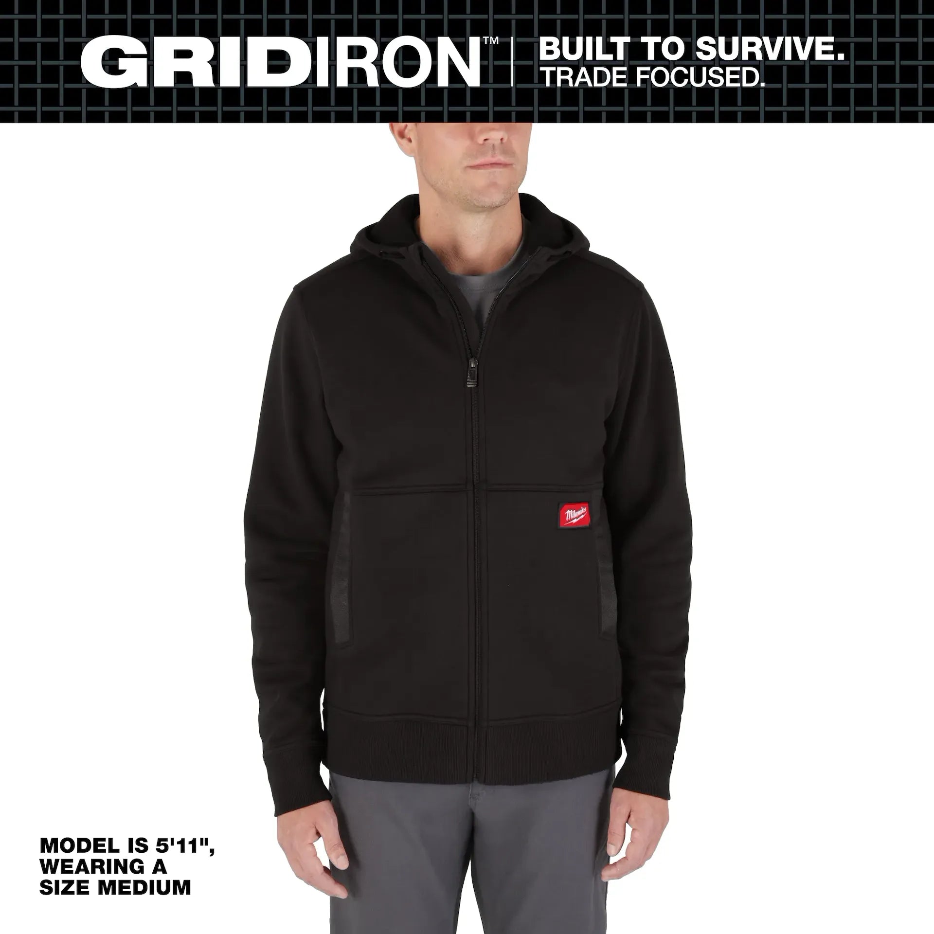 MILWAUKEE M250B GRIDIRON™ Full-Zip Hoodie - BLACK