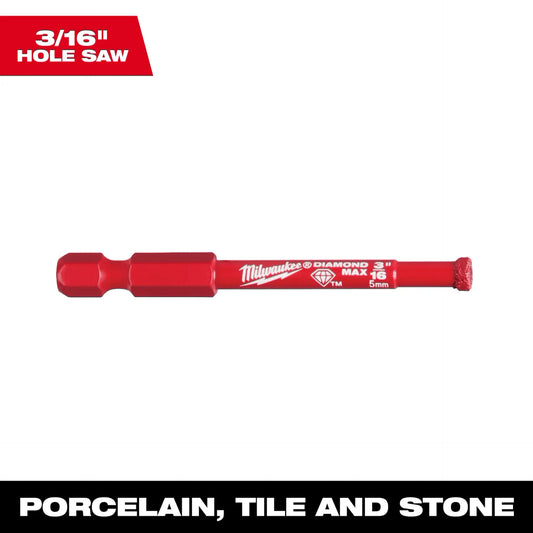 MILWAUKEE 49-56-0503 3/16" Diamond Max™ Hole Saw Bit