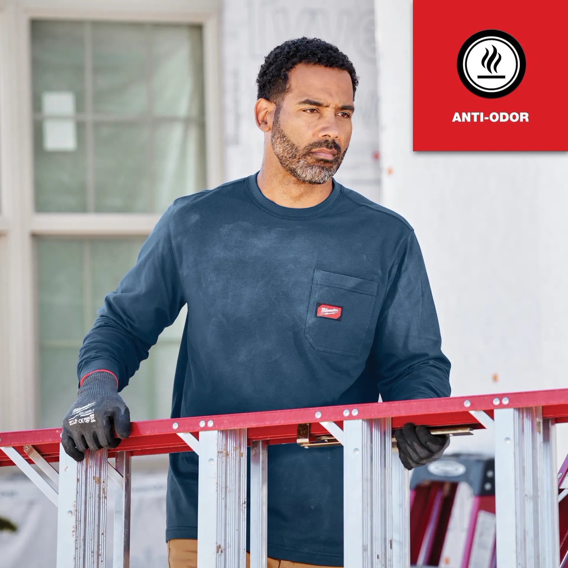 MILWAUKEE 606BL GRIDIRON™ Pocket T-Shirt - Long Sleeve - BLUE
